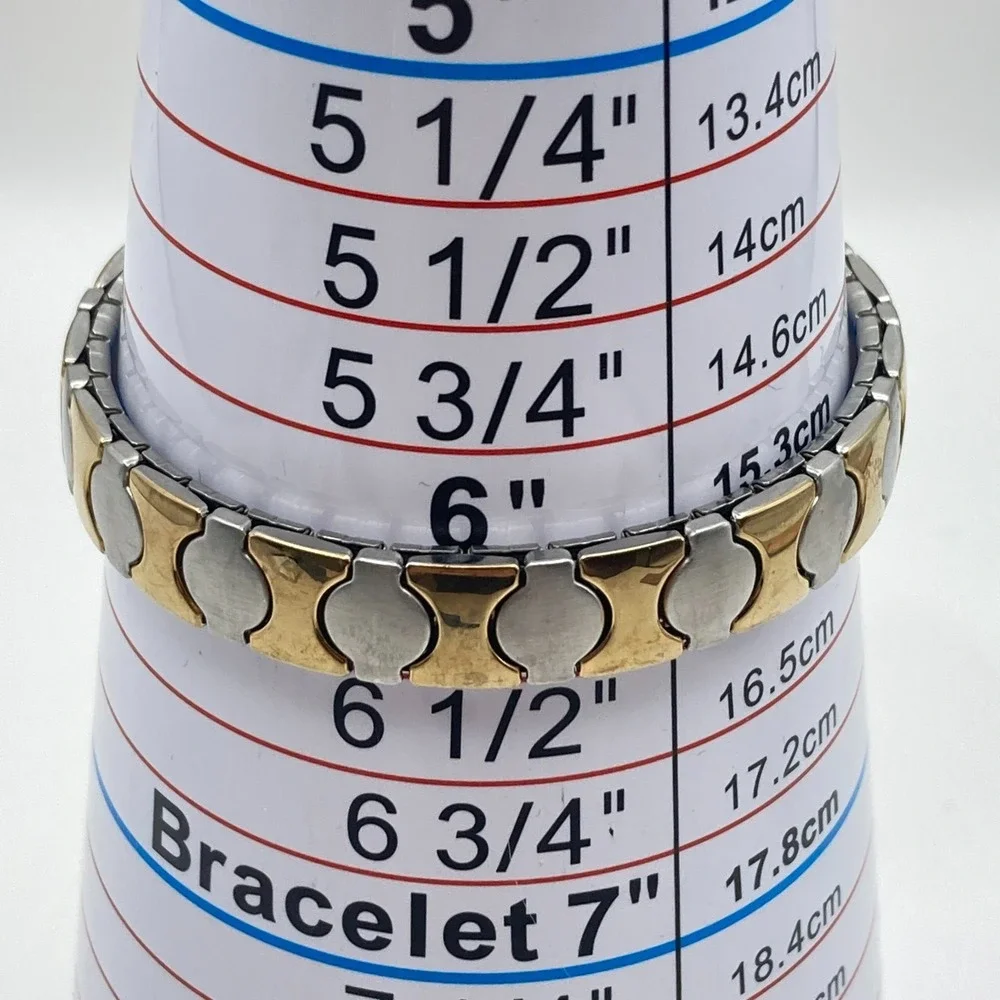 Timex Cavatina Watch Women 21mm Gold Silver Tone Stretch Band New Battery 6.25